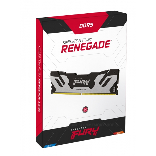 картинка DIMM DDR5 32Gb (2x16Gb) 6000MHz PC5-48000 Kingston Fury Renegade Silver Ret (KF560C32RSK2-32) от магазина КомпьютерЦентр