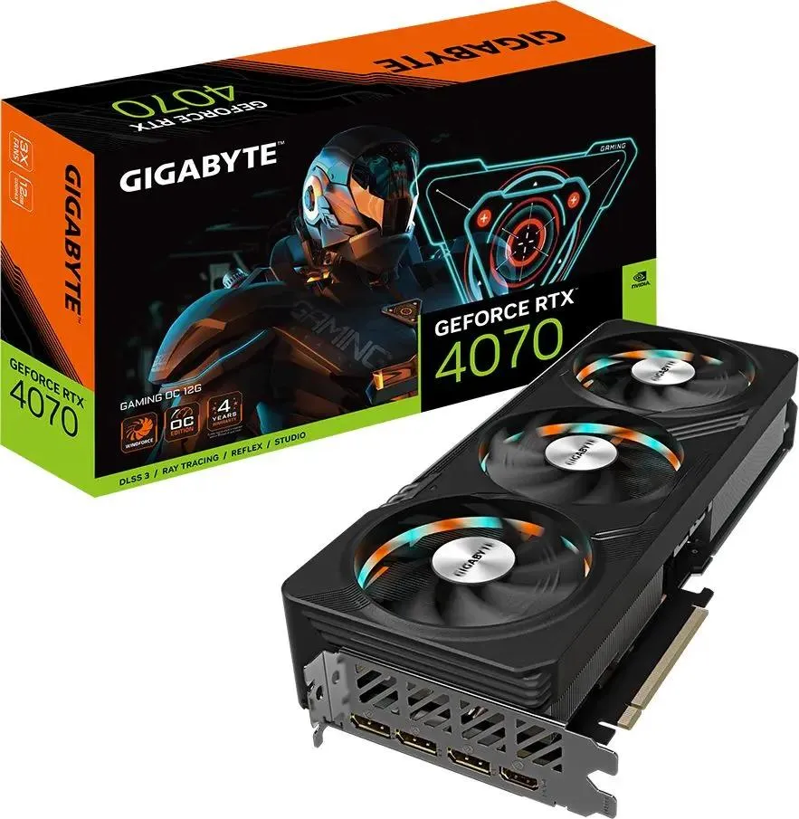 картинка Видеокарта 12Gb GDDR6X GeForce RTX 4070 GAMING OC Gigabyte (GV-N4070GAMING OC 12GD) от магазина КомпьютерЦентр