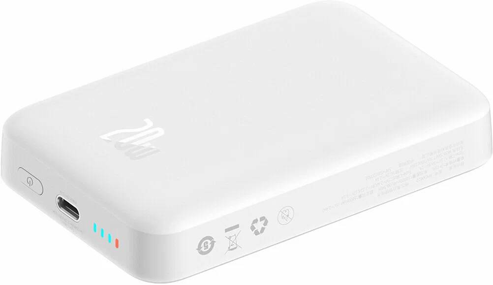 картинка Внешний аккумулятор Baseus OS Magnetic Mini Air 10000mAh 20W stellar white от магазина КомпьютерЦентр