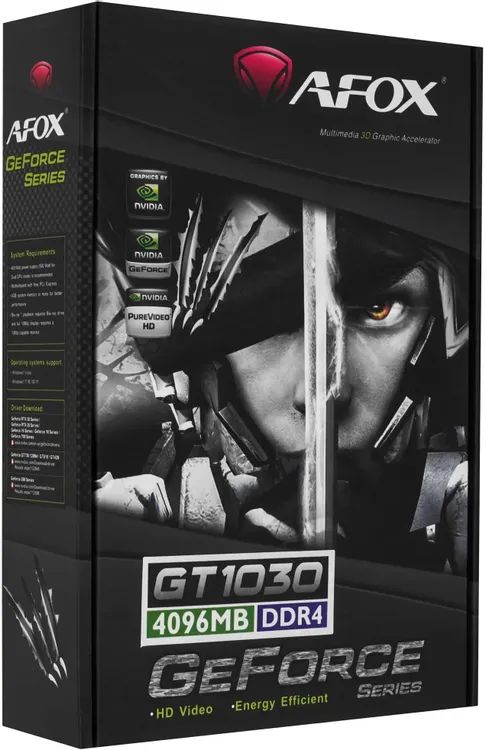 картинка Видеокарта 4Gb DDR4 GeForce GT1030 Afox 64bit, GPU 1152MHz, DVI, HDMI (AF1030-4096D4L2) от магазина КомпьютерЦентр