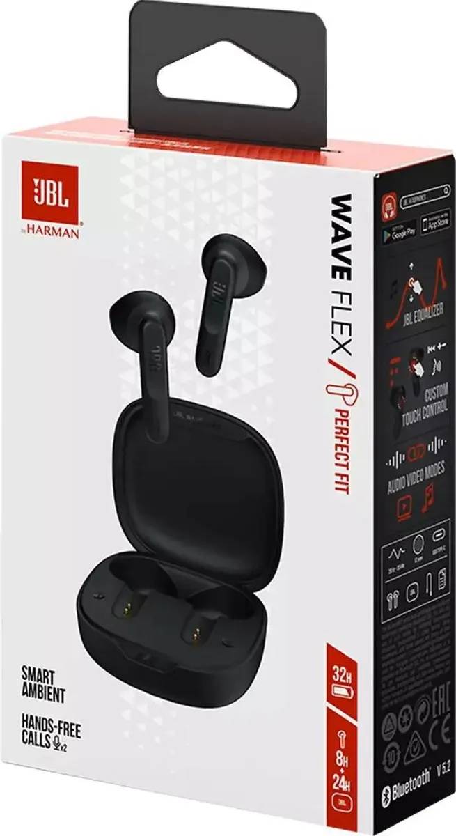 картинка Bluetooth гарнитура JBL BLUETOOTH WAVE FLEX BLACK JBLWFLEXBLK от магазина КомпьютерЦентр