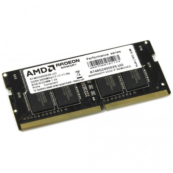 картинка Оперативная память AMD SO-DIMM DDR4 8Gb 2400MHz PC4-19200 CL16 (R748G2400S2S-UO) от магазина КомпьютерЦентр