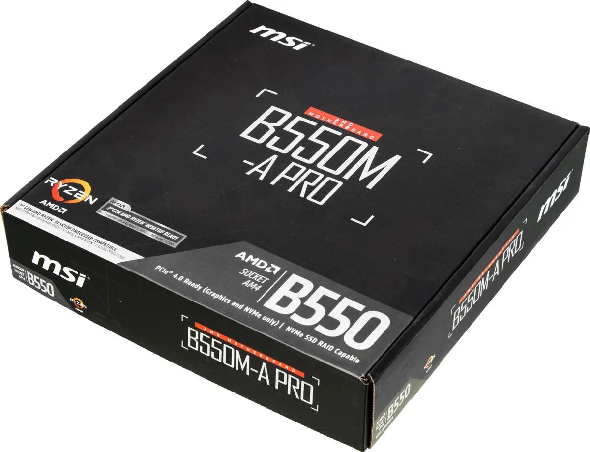 картинка Материнская плата MSI AM4 B550 B550M-A PRO 2xDDR4 mATX от магазина КомпьютерЦентр