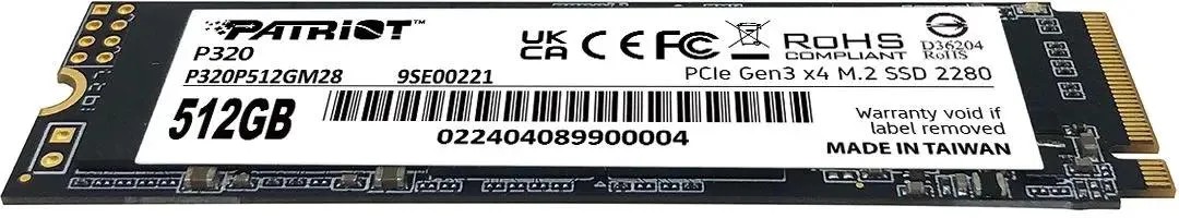 картинка SSD накопитель 512Gb Patriot P320 PCI-E x4 M.2 2280 (P320P512GM28) от магазина КомпьютерЦентр