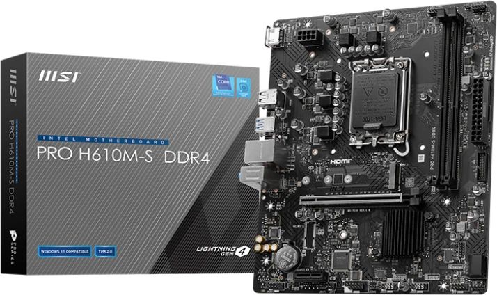 картинка Материнская плата MSI PRO H610M-S DDR4 Soc-1700 Intel H610 2xDDR4 Micro-ATX от магазина КомпьютерЦентр