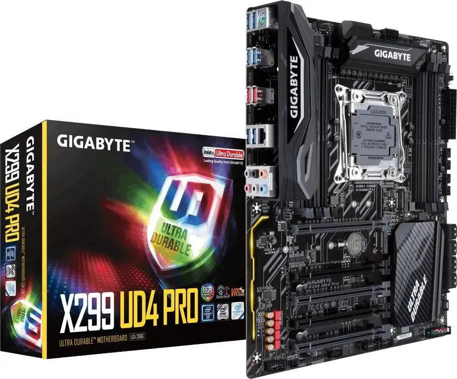 картинка Материнская плата GIGABYTE LGA2066 X299 UD4 Pro 8xDDR4 ATX от магазина КомпьютерЦентр