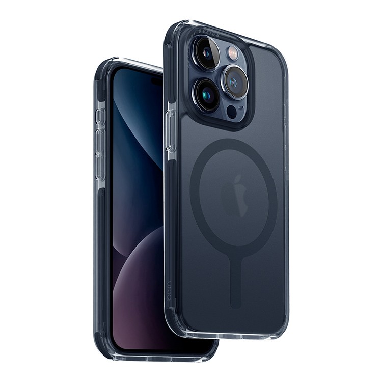 картинка Чехол Uniq HYBRID MAGCLICK CHARGING (MagSafe) COMBAT (AF) для iPhone 15 Pro 6.1'', синий дым (Smoke Blue) IP6.1P(2023)-COMAFMSBU от магазина КомпьютерЦентр