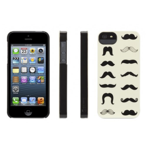 картинка Чехол Griffin Mustachio Case Black/ Ecu for iPhone 5 (GB35945) от магазина КомпьютерЦентр