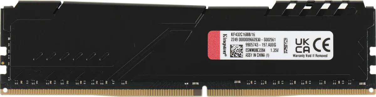 картинка DIMM DDR4 16Gb 3200MHz PC4-25600 Kingston Fury Beast Black CL20 1.35V (KF432C16BB/ 16 -SP) от магазина КомпьютерЦентр