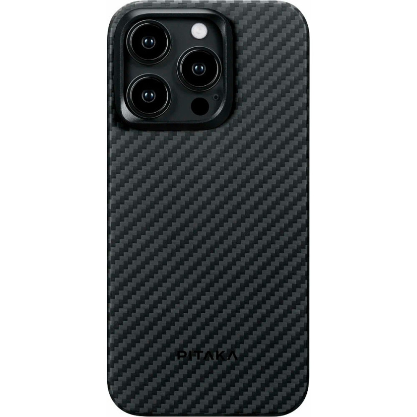 картинка Чехол PITAKA MagEZ Case 4 для iPhone 15 Pro 6.1'', черный/ серый (Black/ Grey Twill) 1500D от магазина КомпьютерЦентр