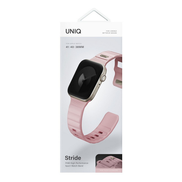 картинка Ремень каучуковый Uniq STRIDE FKM RUBBER для Apple Watch 41/ 40/ 38, PALE PINK (41MM-STRIPPNK) от магазина КомпьютерЦентр