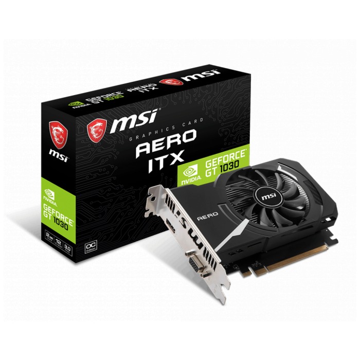 картинка Видеокарта MSI 2Gb DDR4 GeForce GT1030 Aero ITX (GT 1030 AERO ITX 2GD4 OC) от магазина КомпьютерЦентр