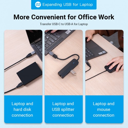 картинка Переходник OTG USB 3.0 Type-C Vention (CDQH0) от магазина КомпьютерЦентр