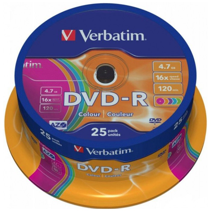 картинка Диски Verbatim DVD-R 4,7Gb 16x 25 pcs Cake от магазина КомпьютерЦентр