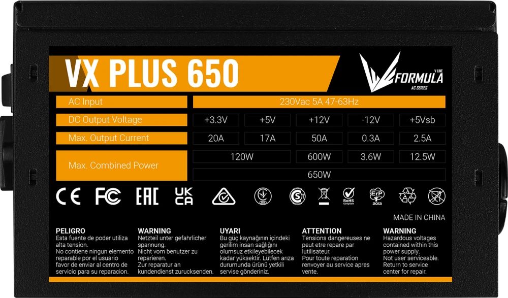 картинка Блок питания Formula VX-650 PLUS 650W от магазина КомпьютерЦентр