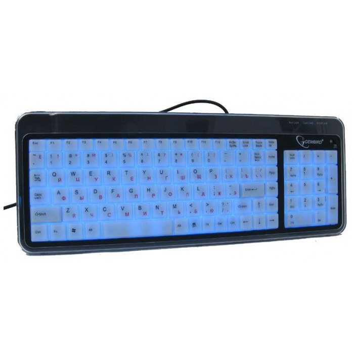 картинка Клавиатура Gembird KB-9845 White USB (KB-9845L-R) от магазина КомпьютерЦентр