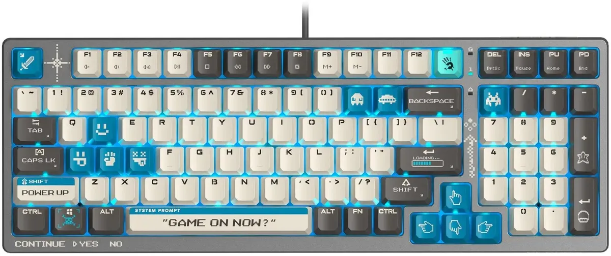 картинка Клавиатура A4Tech Bloody S98 Pixels Blue механическая серый/ бежевый USB for gamer LED (S98 Pixels Blue) от магазина КомпьютерЦентр