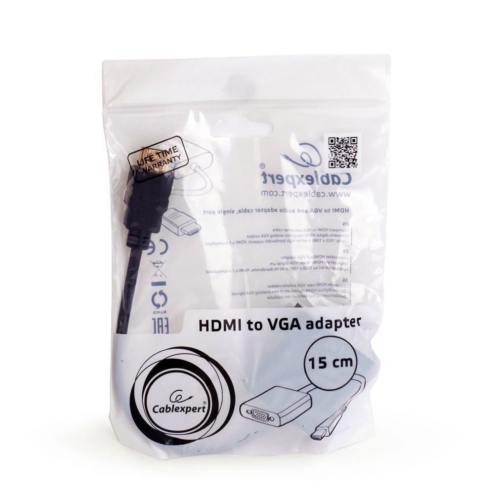картинка Переходник Gembird-Cablexpert Переходник HDMI-VGA, 19M/ 15F (A-HDMI-VGA-03) от магазина КомпьютерЦентр