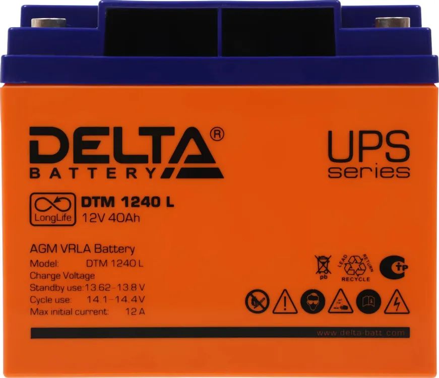 картинка Aккумулятор для ИБП Delta DTM 1240 L 12B 40Ач с увеличенным сроком службы (10 лет) от магазина КомпьютерЦентр