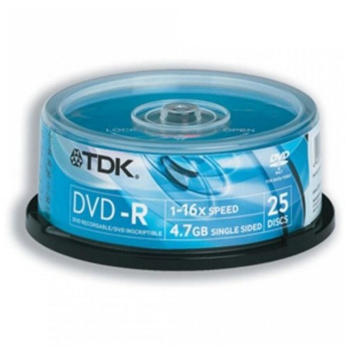картинка Диски TDK DVD-R 4,7Gb 16x Cake 25 pcs от магазина КомпьютерЦентр