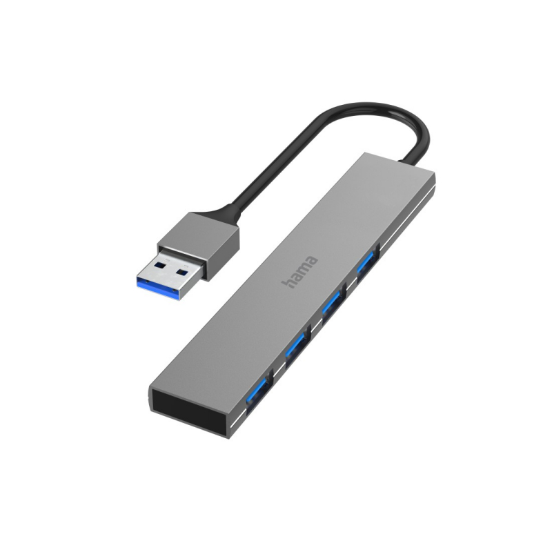 картинка HUB 4-port Hama USB 3.0 H-200114 Gray (00200114) от магазина КомпьютерЦентр