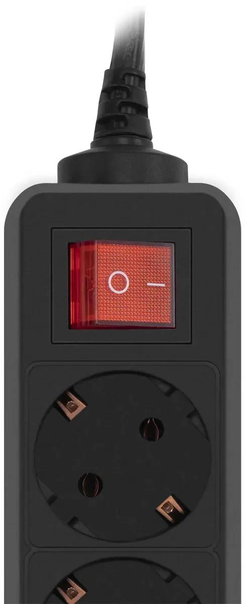 картинка Сетевой фильтр 1,8 м, PC Pet, 5 розеток Black Пакет к ИБП (AP01006-E-B) от магазина КомпьютерЦентр