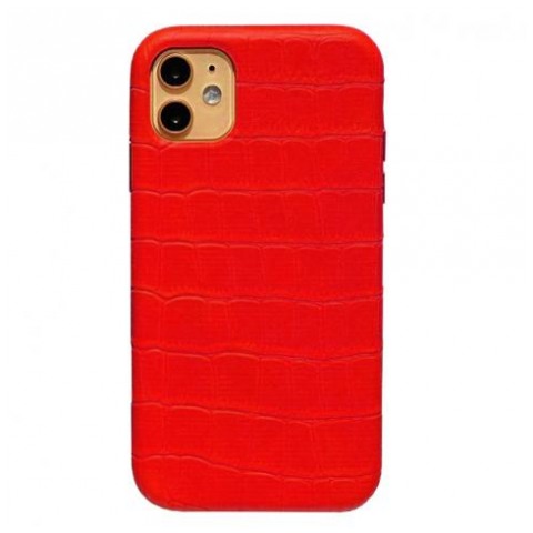 картинка Чехол Crocodile Leather Case for iPhone 12 Pro Max Red от магазина КомпьютерЦентр