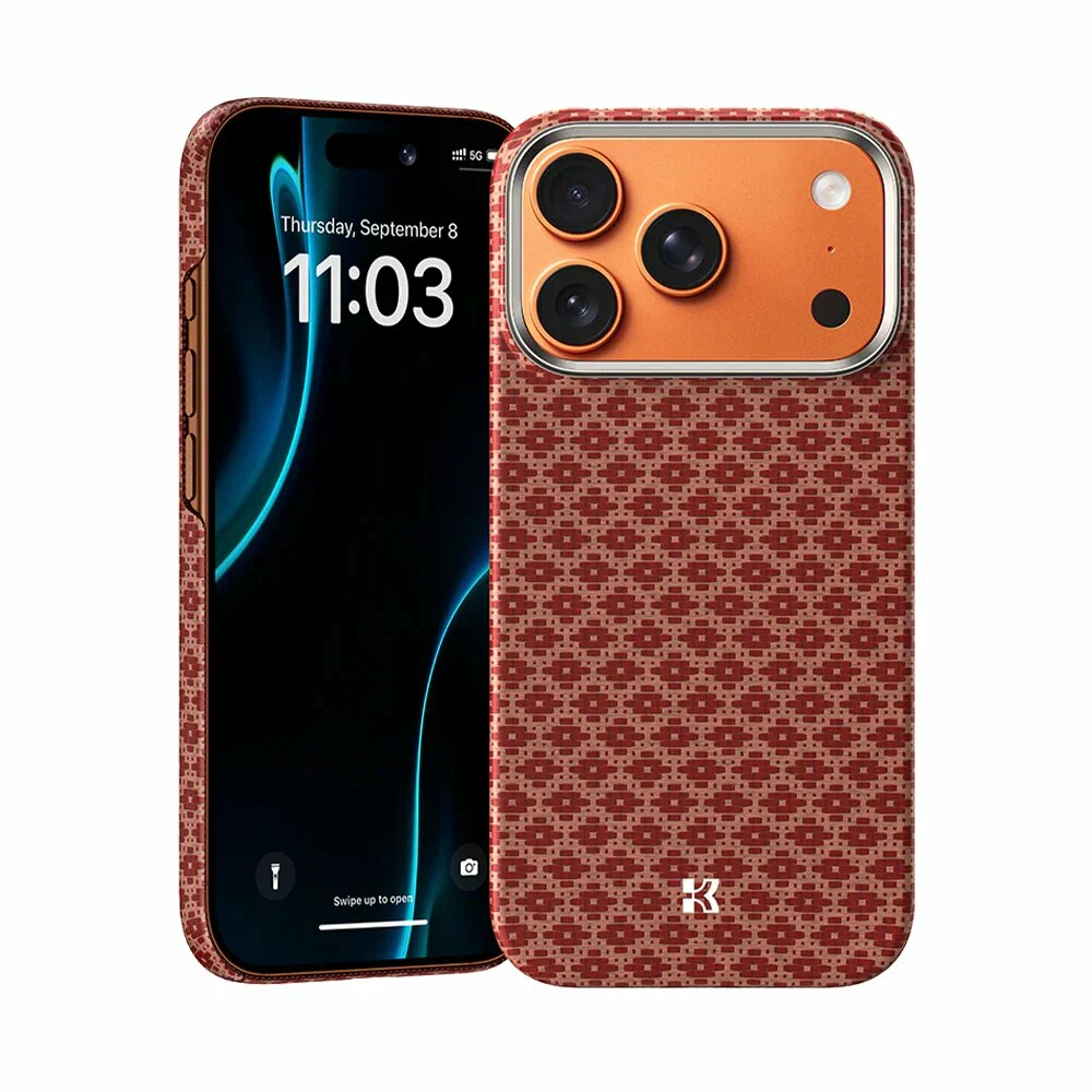 картинка Чехол Benks ArmorGrid Case built with Kevlar для iPhone 17 Pro 6.3'', цвет оранжевый (Orange) (C.K.FL.AP.OR.0069) от магазина КомпьютерЦентр