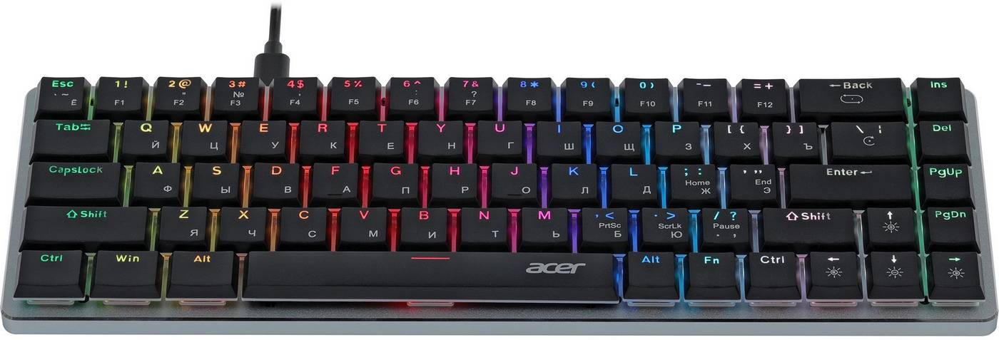 картинка Клавиатура Acer OKW302 механическая серебристый USB Multimedia for gamer для ноутбука LED (ZL.KBDCC.01C) от магазина КомпьютерЦентр