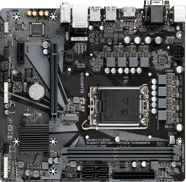картинка Материнская плата Gigabyte H610M H DDR4 1.3 Soc-1700 Intel H610 от магазина КомпьютерЦентр