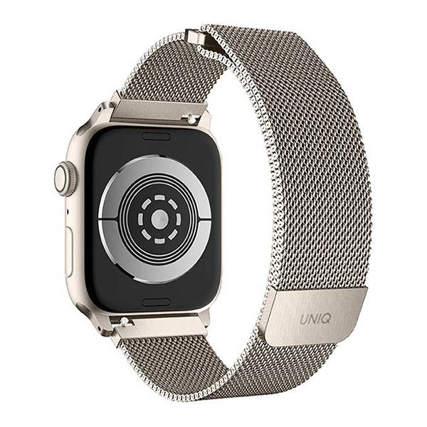 картинка Стальной ремень мелкое плетение Uniq DANTE для Apple Watch 38/ 40/ 41, цвет starlight (41MM-DANSLGT) от магазина КомпьютерЦентр