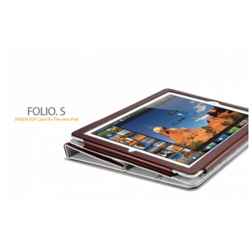 картинка Чехол SGP Leather Case Folio S Series Dark Brown for New iPad/ iPad 2 (SGP08845) от магазина КомпьютерЦентр