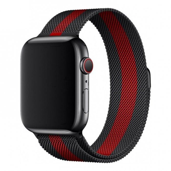 картинка Ремешок Apple Watch Milanese Loop 42mm Metal Black-Red от магазина КомпьютерЦентр