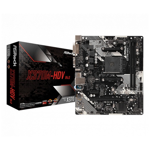картинка Материнская плата ASRock X370M-HDV R4.0 Soc-AM4 (X370M-HDV R4.0) от магазина КомпьютерЦентр