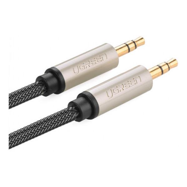 картинка Кабель аудио UGREEN AV112 Jack(m) 3.5mm - Jack(m) 3.5, оплетка, 0,5 м, серый (50360) от магазина КомпьютерЦентр