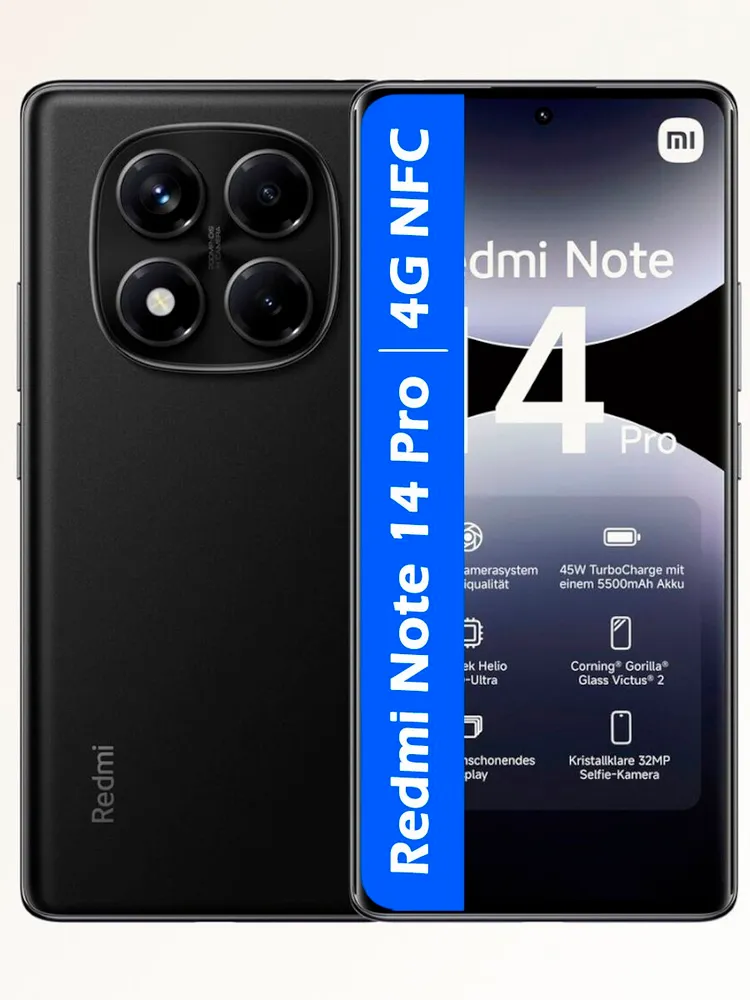 картинка Смартфон Xiaomi Redmi Note 14 Pro Black 6.67'' / 8Gb / 256Gb от магазина КомпьютерЦентр