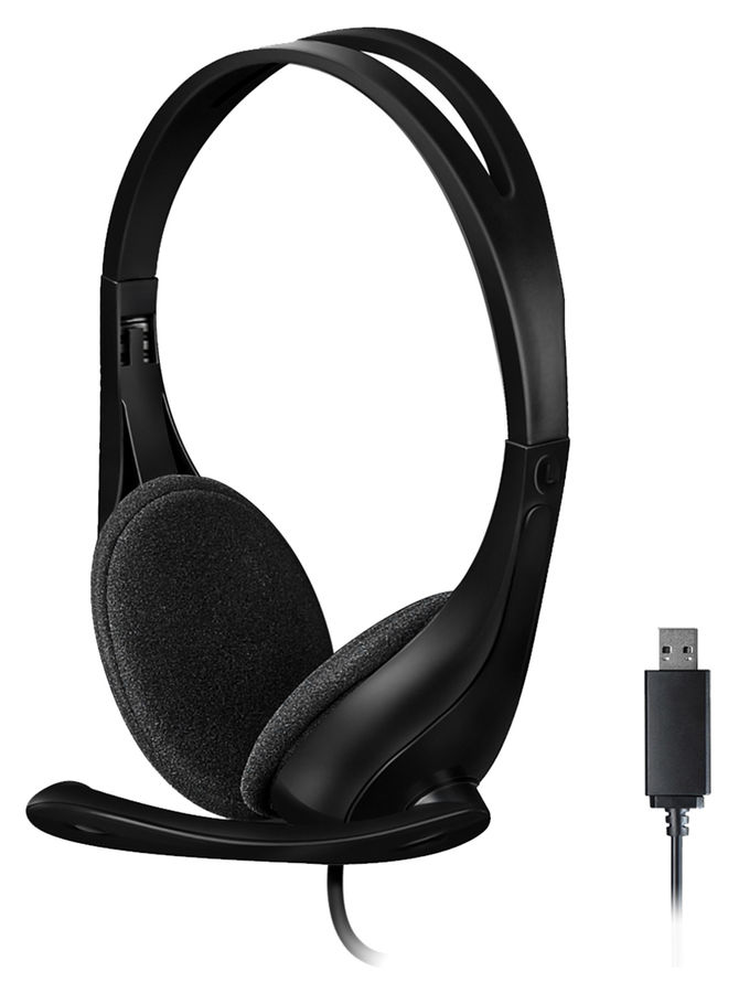 картинка Гарнитура A4-Tech HU-9 USB Black (HU-9 Black) от магазина КомпьютерЦентр
