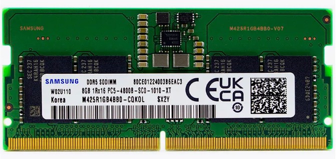 картинка SO-DIMM DDR5 8Gb 4800MHz PC5-38400 Samsung 1.1V (M425R1GB4BB0-CQKOL) от магазина КомпьютерЦентр
