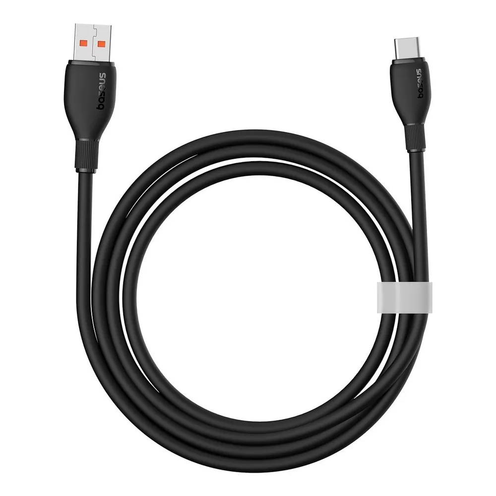 картинка Кабель Baseus Pudding Series Fast Charging Cable USB to Type-C 100W 1.2m Black от магазина КомпьютерЦентр