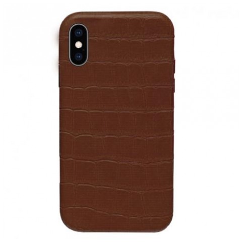 картинка Чехол Crocodile Leather Case for iPhone XS Max Light Brown от магазина КомпьютерЦентр