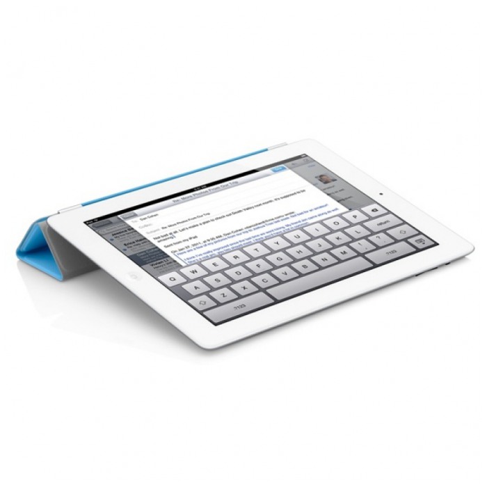картинка Чехол Apple iPad Smart Cover Polyurethane Blue for new iPad/ iPad 2 (MD310) от магазина КомпьютерЦентр