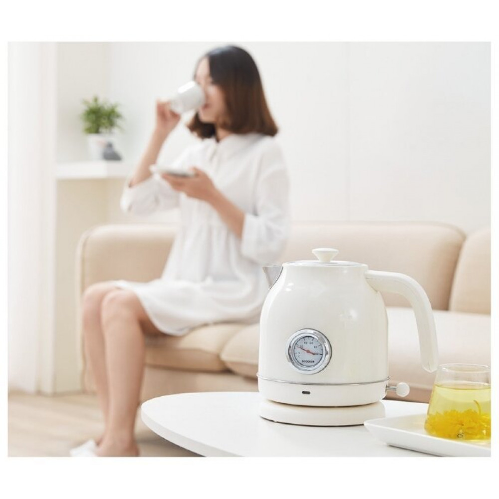 картинка Электрочайник Xiaomi Qcooker Retro Electric Kettle с температурным датчиком QS-1701 White RU от магазина КомпьютерЦентр