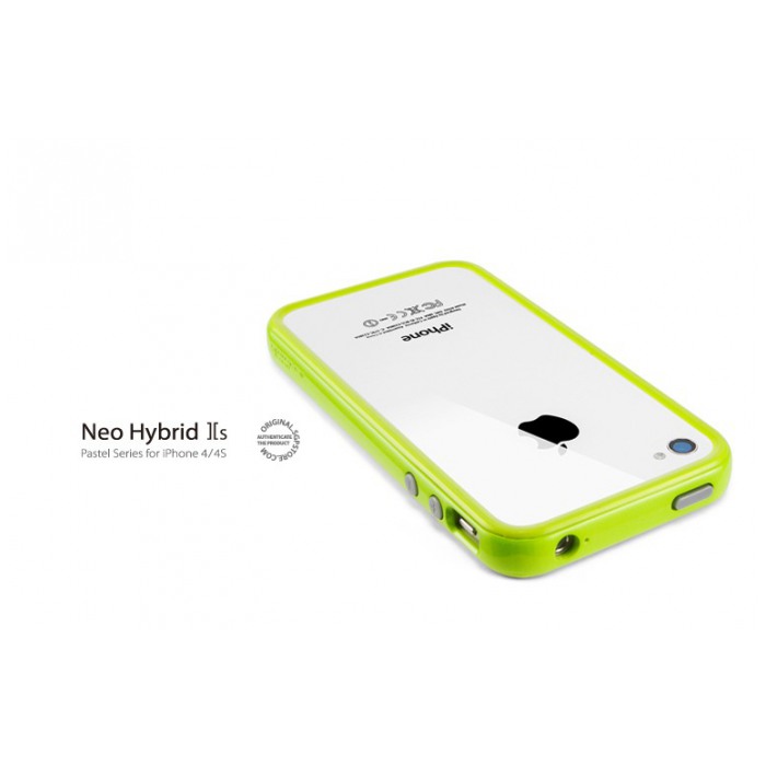 картинка Чехол SGP Case Neo Hybrid 2S Pastel Series Lime for iPhone 4/4S (SGP08367) от магазина КомпьютерЦентр