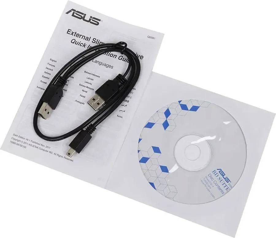 картинка Привод внешний DVD-RW Asus SBW-06D2X-U Black USB Blue-Ray RE от магазина КомпьютерЦентр