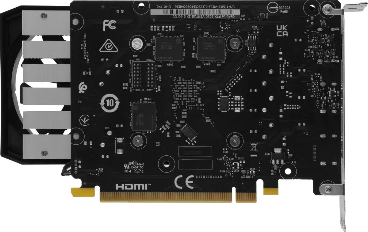 картинка Видеокарта 6Gb GDDR6 GeForce RTX 3050 MSI Ventus 2X E OC PCI-E 4.0 96 bit 1492/ 14000 HDMIx2/ DP (RTX 3050 VENTUS 2X E 6G OC) от магазина КомпьютерЦентр