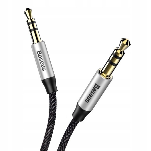 картинка Кабель аудио Baseus Yiven Audio Cable Male to male M30 1m Silver+Black (CAM30-BS1) от магазина КомпьютерЦентр