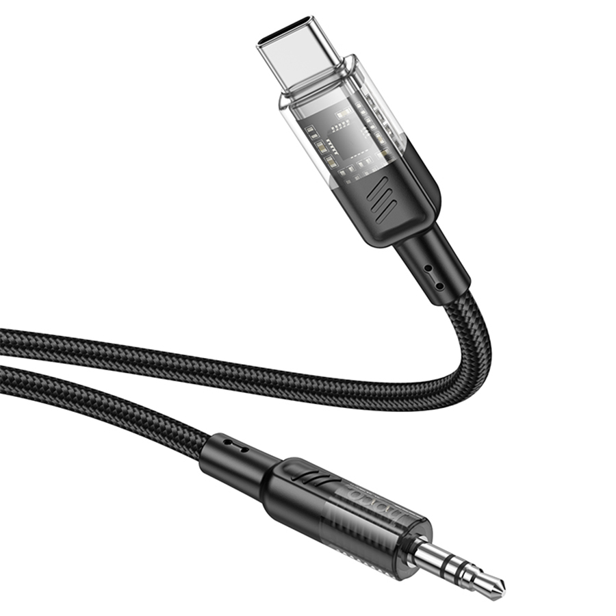 картинка Кабель HOCO UPA27 Spirit transparent digital audio conversion cable Type-C black от магазина КомпьютерЦентр