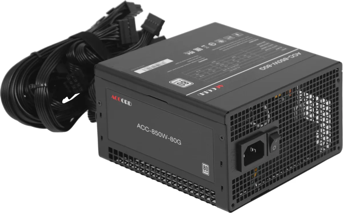 картинка Блок питания Accord 850W ATX ACC-850-80G 80+ white, RTL от магазина КомпьютерЦентр