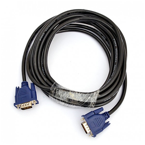 картинка Кабель DeTech VGA 5м 30AWG 2*feritte (HD15PM-M) от магазина КомпьютерЦентр