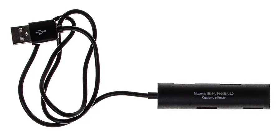 картинка HUB 4-port Buro BU-HUB4-0.5R-U2.0 USB2.0 Black от магазина КомпьютерЦентр